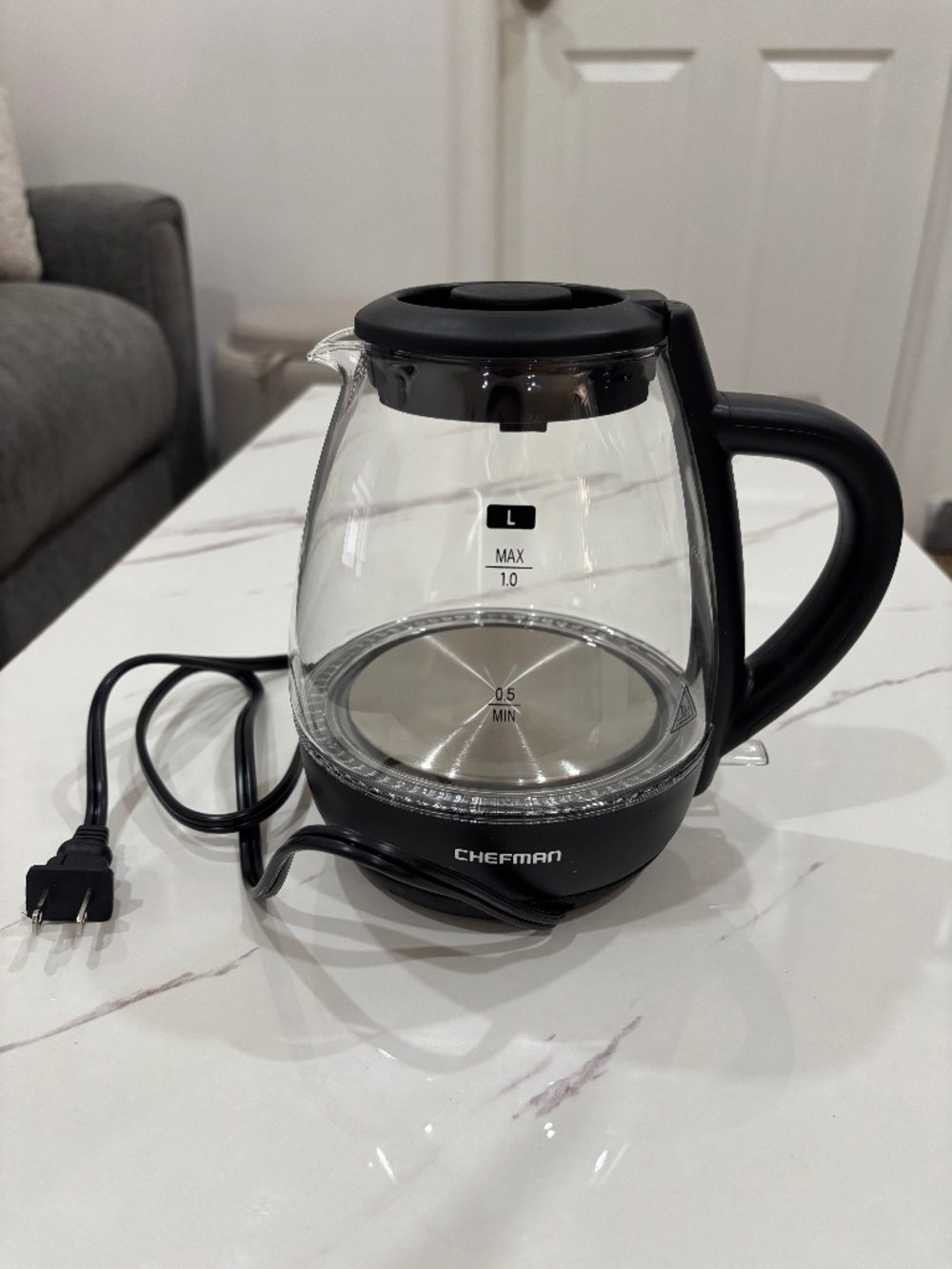 Chefman Fast-Boil 1L Electric Kettle – Glass Tea Kettle